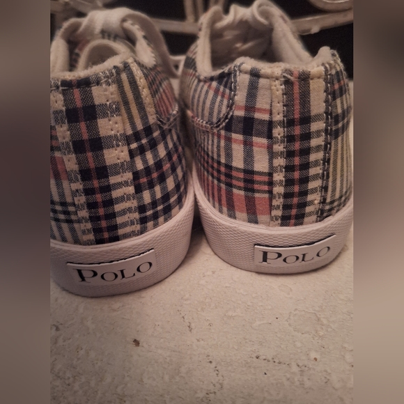 NEW, never worn! Polo‎ Ralph Lauren Plaid Women’s Sz 9B  Tennis Shoes  Lace Up - Picture 6 of 13